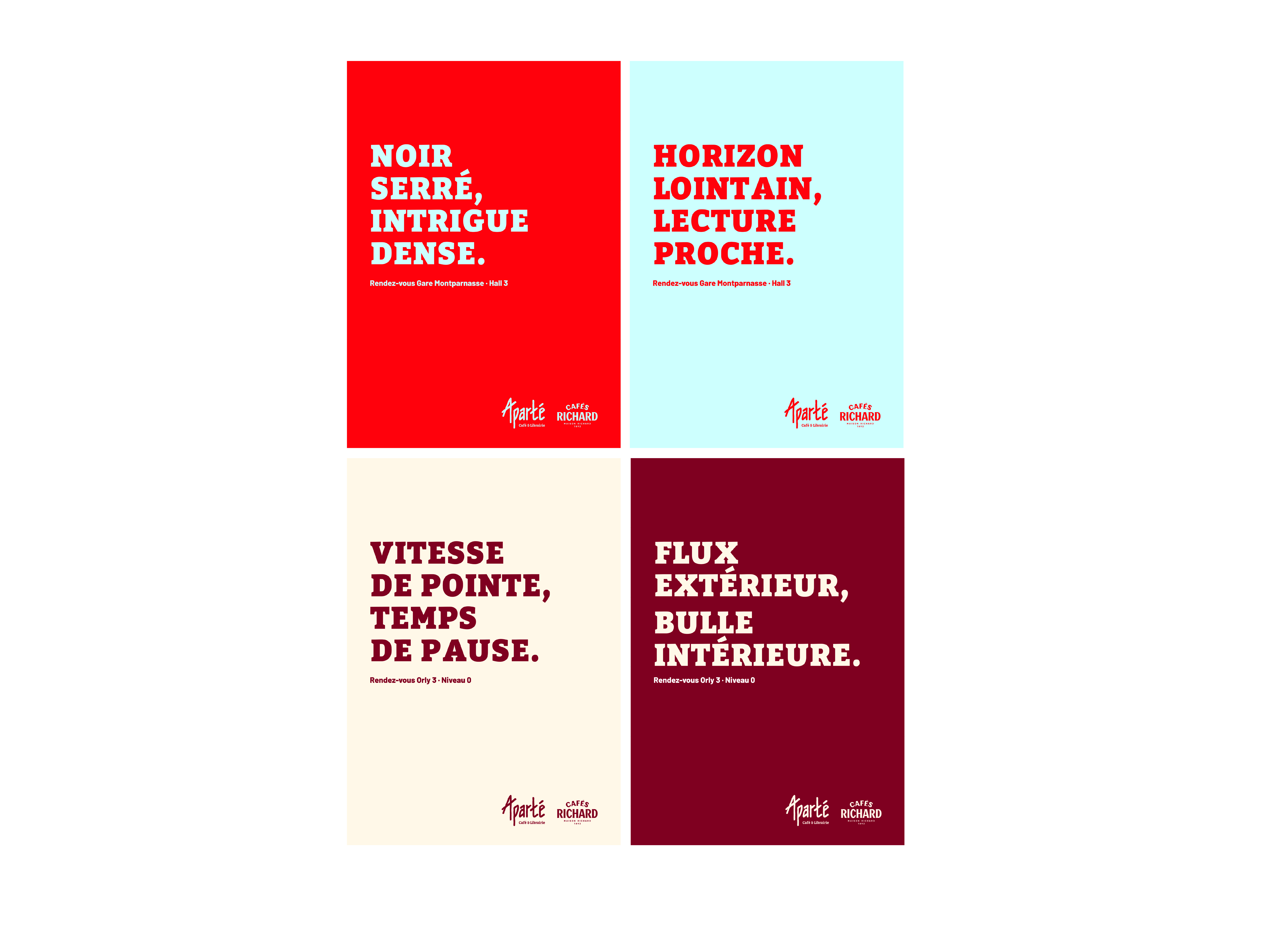 Aparté — série d’affiches pour les espaces de transit