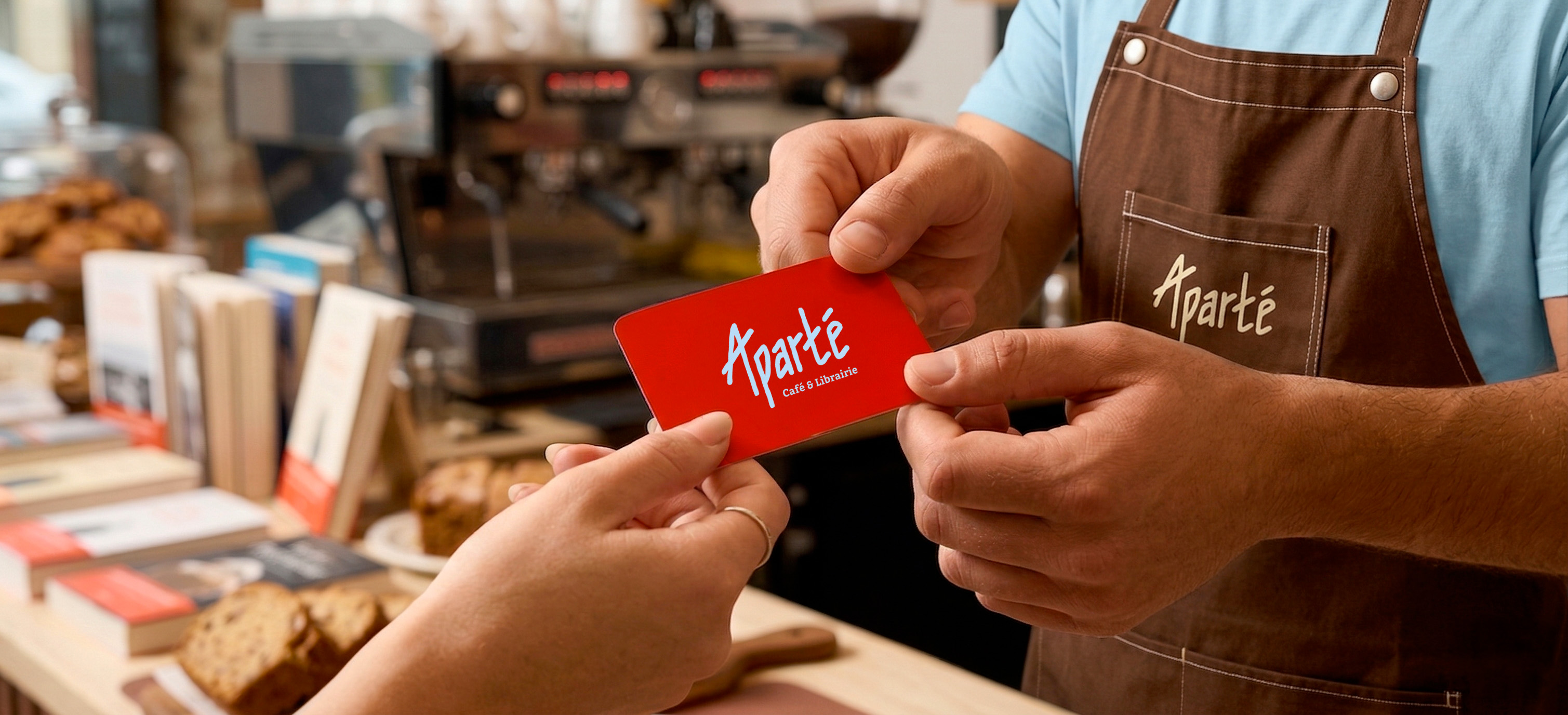 Aparté — carte de fidélité du café-librairie